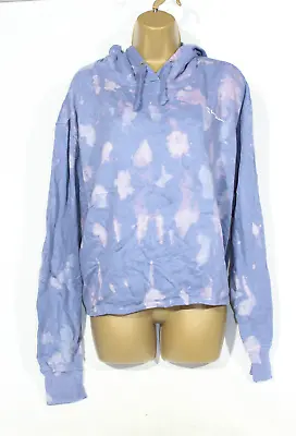 Buy Champion Short Hoodie XL Purple Tye/Bleach Dye Jumper Sweater Sweatshirt Womens • 12.99£