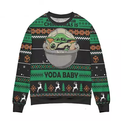 Buy All I Want For Christmas Is Yoda Baby Knitted Sweater. • 34.72£