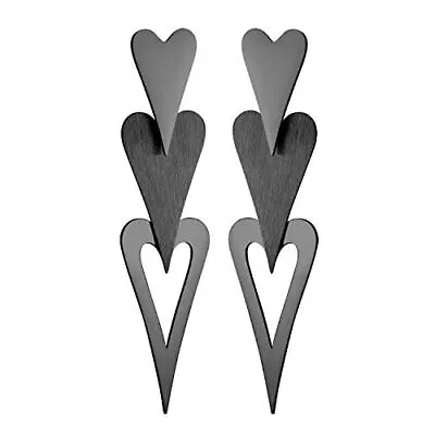 Buy ‎555Jewelry Womens 0.8mm Stainless Steel Trio Heart Dangle Earrings... • 16.79£