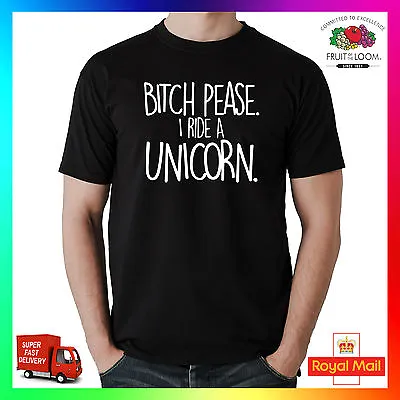 Buy Bitch Please I Ride A Unicorn T-shirt Tee Tshirt Gift Mens Ladies Funny Cute • 14.99£
