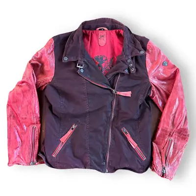 Buy RARE Vintage Mauritius Gipsy International Fashion Red Moto Leather Jacket Punk  • 190.03£