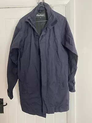 Buy Rohan Mens All Climates Coat Jacket Small S Dark Blue Business Mac VGC Hooded • 5£