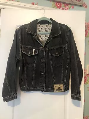 Buy Vintage Disney Store Mickey Mouse Embroidered Black Denim Jacket S12 Gorgeous • 36.99£