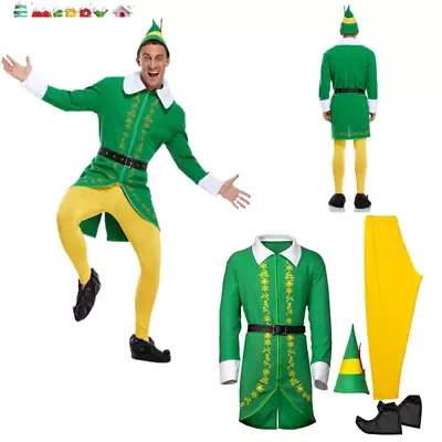 Buy 5PC/Set Buddy The Elf Costume Men Christmas Elf Costume Cosplay Full Set Costume • 20.99£