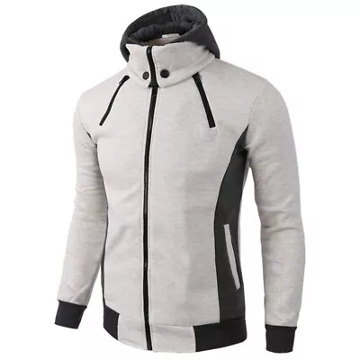 Buy Men Hoodie Snow Warm Hooded Zip Thick Hoody Outwear Coat Top Sweatshirt Jacket • 21.01£