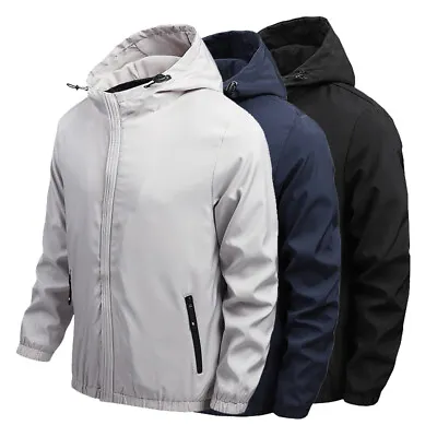 Buy Mens Quick Drying Thin Jacket Outdoor Waterproof Soft Shell Windproof Ski Suit • 13.55£