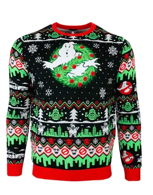 Buy Official Ghostbusters Christmas Jumper - Xmas Ugly Sweater Funny Movies Film • 42.99£