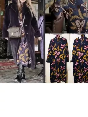 Buy Zara Knit Midi Maxi Kaftan Embroidered Long Dress Bloggers Wool Sz S • 39£