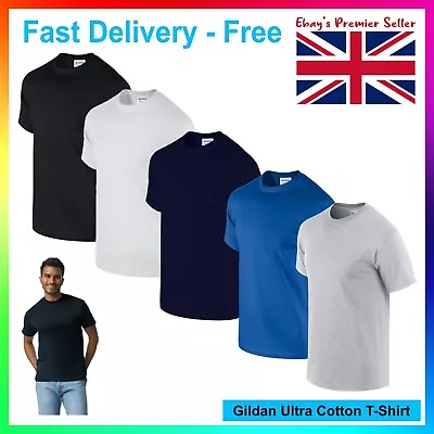 Buy Mens Plain T-Shirt / Gildan Ultra Cotton Tee / New Popular Heavy Blank T Shirt • 5.95£