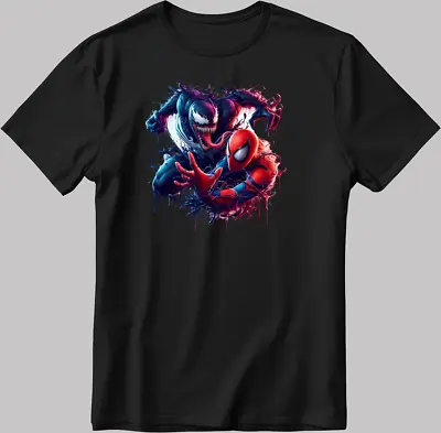 Buy Venom Spiderman Marvel Avengers Short Sleeve White-Black Men's / Women's N516 • 10£