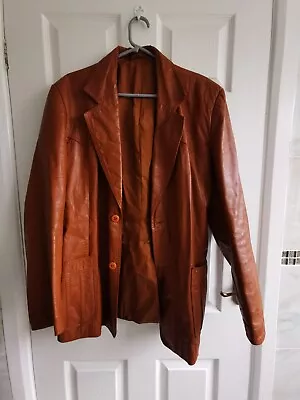 Buy Men's Vintage Tan Leather Jacket ‘ForMen’ Medium • 28£