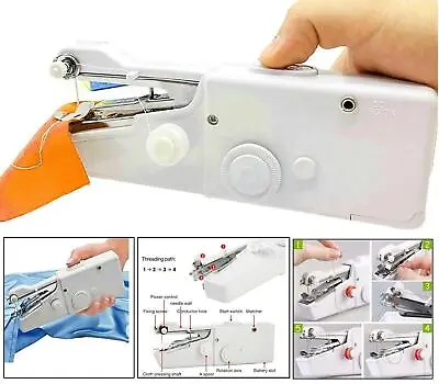 Buy Mini Portable Handheld Cordless Sewing Machine Hand Held Clothes Thread Stitch A • 6.99£