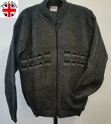 Buy New Gillicci Men's Senior Citizen Diamond Pattern Zip Sweater Jumper Cardigan  • 14.99£