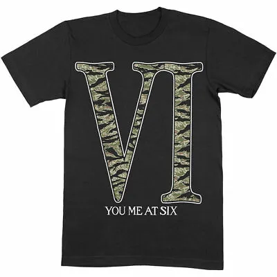 Buy Official You Me At Six Camo Logo Mens Black T Shirt You Me At Six Classic Tee • 14.95£