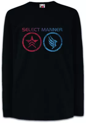 Buy SELECT MANNER Kids Long Sleeve T-Shirt Commander Mass Good Effect Evil Sheppard • 20.95£