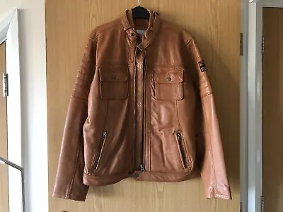 Buy Pepe Of London Designer Genuine Gents Leather Jacket Size Small Cinnamon Colour • 80£