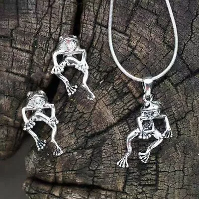 Buy Cute Animal Frog Pendant Necklace Earrings Punk Goth Gothic Women Men Jewelry • 3.06£