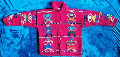 Buy Vintage 90s Womens Handmade Wool Sweater Quichua Village Southwest Native XL • 72.98£