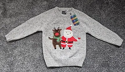 Buy NEXT : BNWT Boys Christmas Jumper Reindeer,  Rudolph, Santa - Age 4-5 • 12.50£
