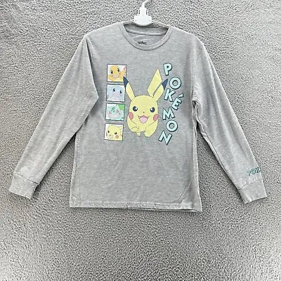 Buy Pokemon Long Sleeve Top Women Large L Grey Card Game Characters Pikachu Casual • 5.71£