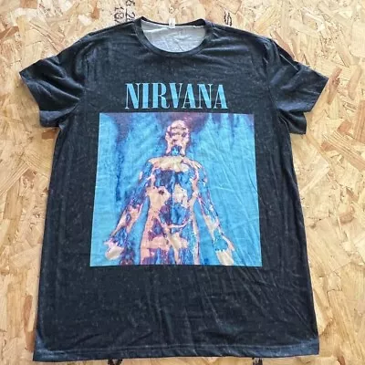 Buy Nirvana T Shirt Medium M Black Mens Graphic Band Music • 7.99£