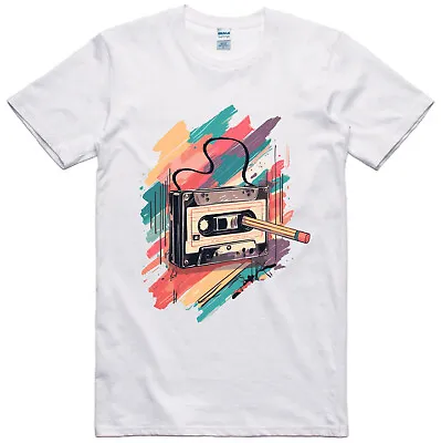 Buy Funny T Shirt Cassette Music Pencil Rewind Cotton Tee • 9.99£