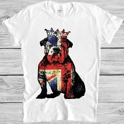 Buy Bulldog British T Shirt Dog Union Jack Flag England Crown King Gift Tee M138 • 6.35£