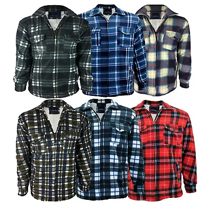 Buy Male Padded-Shirts Quilted Fleece Lumberjack Shirt Top Coats Jackets  • 14.99£