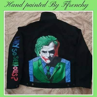 Buy Custom Handpainted The Joker Denim Jacket  • 130£