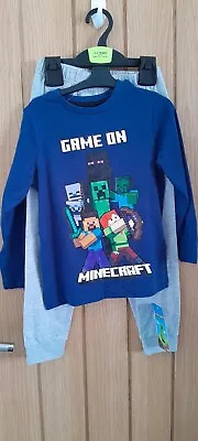 Buy Boys Blue Mix Minecraft Pyjama Set Age 3-4 From Marks And Spencer BNWT • 12.99£