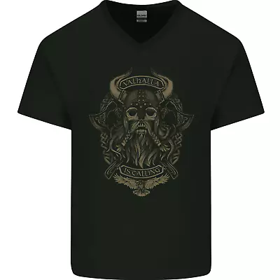 Buy Valhalla Is Calling Vikings Odin Thor Gym Mens V-Neck Cotton T-Shirt • 11.99£