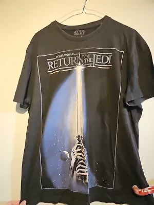 Buy Star Wars Return Of The Jedi Poster T-shirt Charcoal Grey  Mens XL X Large • 3.99£