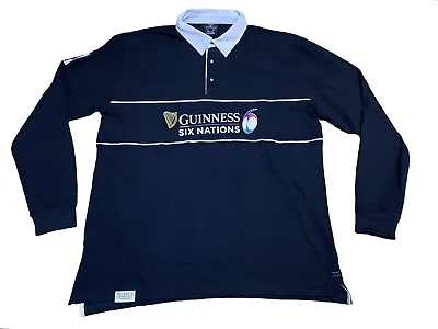Buy Guiness Size XL Six Nations Rugby Shirt Tshirt 100% Cotton Black Long Sleeves • 24.99£