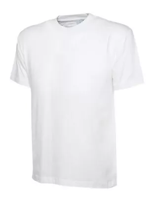 Buy T Shirt Unisex Men's Classic Crew Neck Sports Work Wear Tee Tops Black Red Uneek • 5.49£