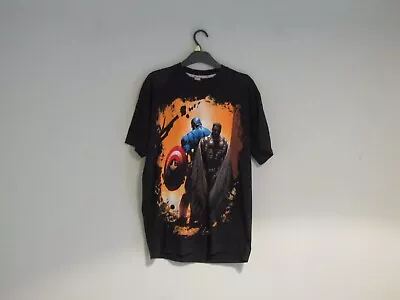 Buy Men's Marvel Captain America Black T-shirt - New Era - Size US S UK M • 11.99£