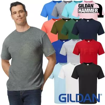 Buy Gildan Hammer Heavyweight T-Shirt Unisex Cotton Blank Crew Neck Tee Top S-4XL • 7.50£