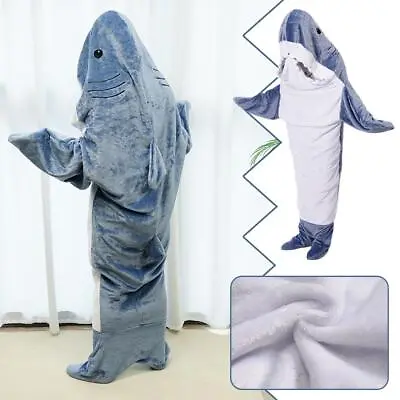 Buy Shark Blanket Adult Wearable SSuper Soft Cozy Flannel Hoodie Shark Sleepin 4R6E • 32.26£