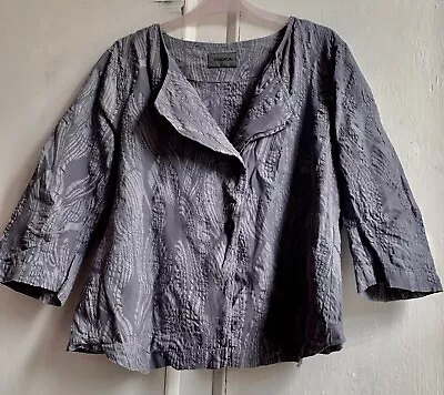 Buy Lovely Lagenlook Oversize Boho *OSKA* Grey Textured Cotton Linen Jacket Plus 2 • 45£