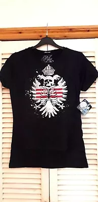 Buy Pike Apparel Ladies Tee Size L Punk Rock Winged Skull Goth Biker 100% Cotton  • 7.90£
