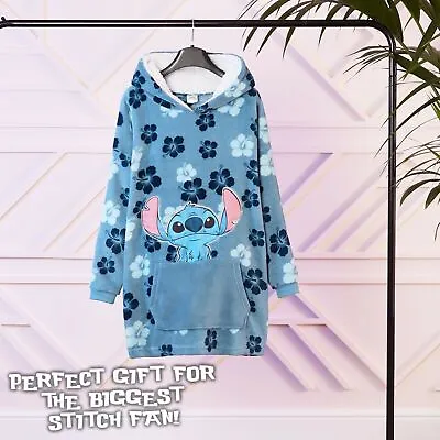 Buy Stitch Flowers Disney Hoodie For Kids, Fleece Oversized Hoodie Blanket • 25.49£