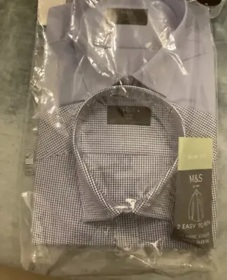 Buy M&S 2 Pack Slim Fit Shirts. 18.5” 47cm Collar BNWT • 25£
