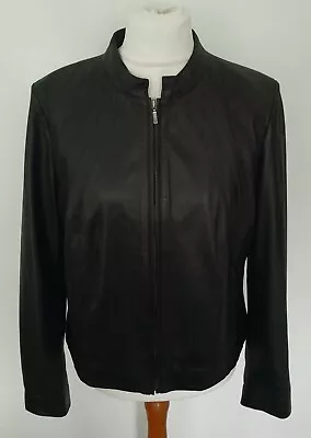 Buy JOHN LEWIS - Butter Soft REAL LEATHER Jacket BLACK Size 18 • 74.99£