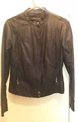 Buy Ladies Medium Size Black Faux Leather Jacket With Front Zip And Side Pocket Used • 18£
