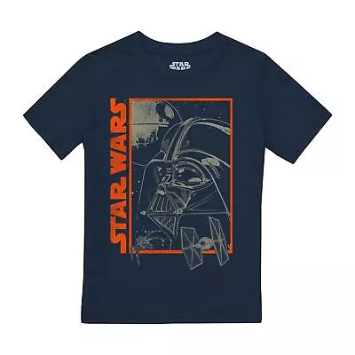 Buy Star Wars Boys T-shirt Vader Outline Top Tee 7-13 Years Official • 9.99£