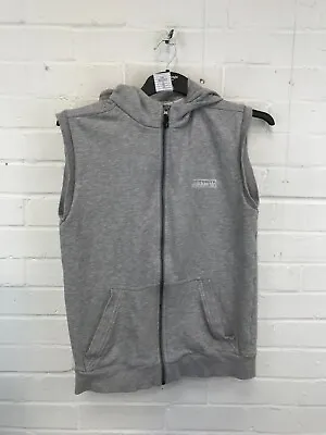 Buy Adidas Mens Grey Zip Up Sleeveless Hoodie Size S #JG • 6.95£