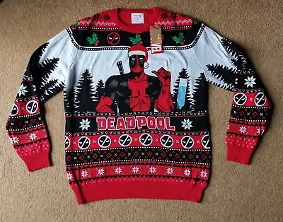 Buy Marvel Deadpool Christmas Jumper Sweatshirt Large • 20£