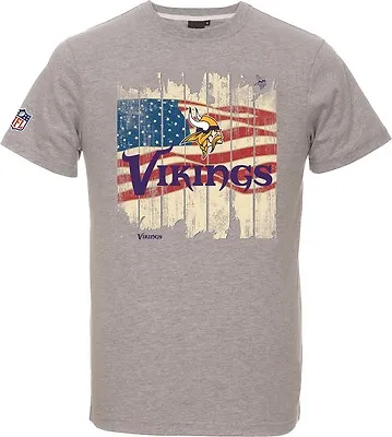 Buy NFL T-Shirt Minnesota Vikings Grey USA Flag Football Majestic • 21.58£