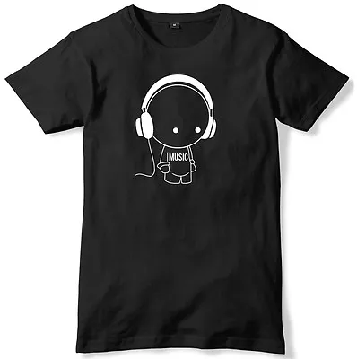 Buy Music Character With Headphones Mens Funny Unisex T-Shirt • 11.99£