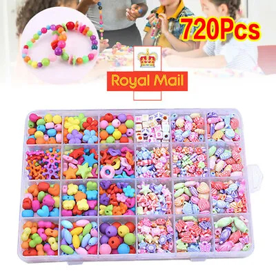 Buy 720X DIY Bracelet Arts Craft Make Own Beads Girls Kids Jewellery Making Kit W • 5.59£