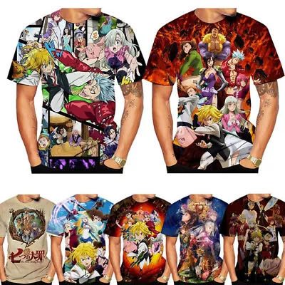 Buy New Popular Cool Anime The Seven Deadly Sins 3d Printed T-shirt Men And Women • 10.79£